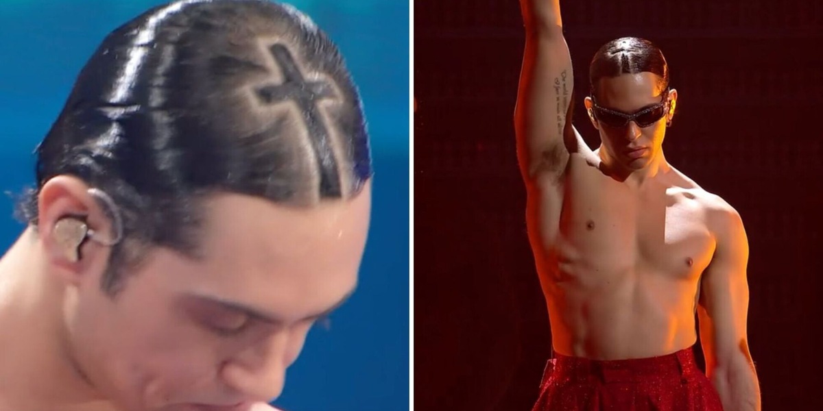 Mahmood e la croce in testa: il look assurdo che infiamma Sanremo