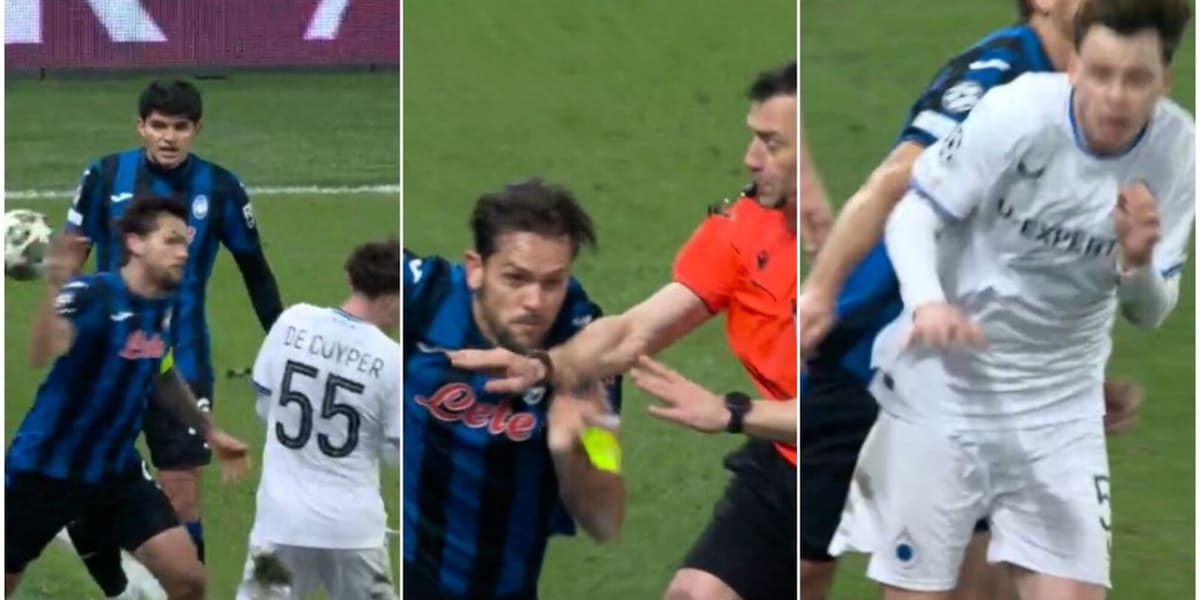 Toloi perde la testa in Atalanta-Bruges: rissa con l'avversario ed espulsione