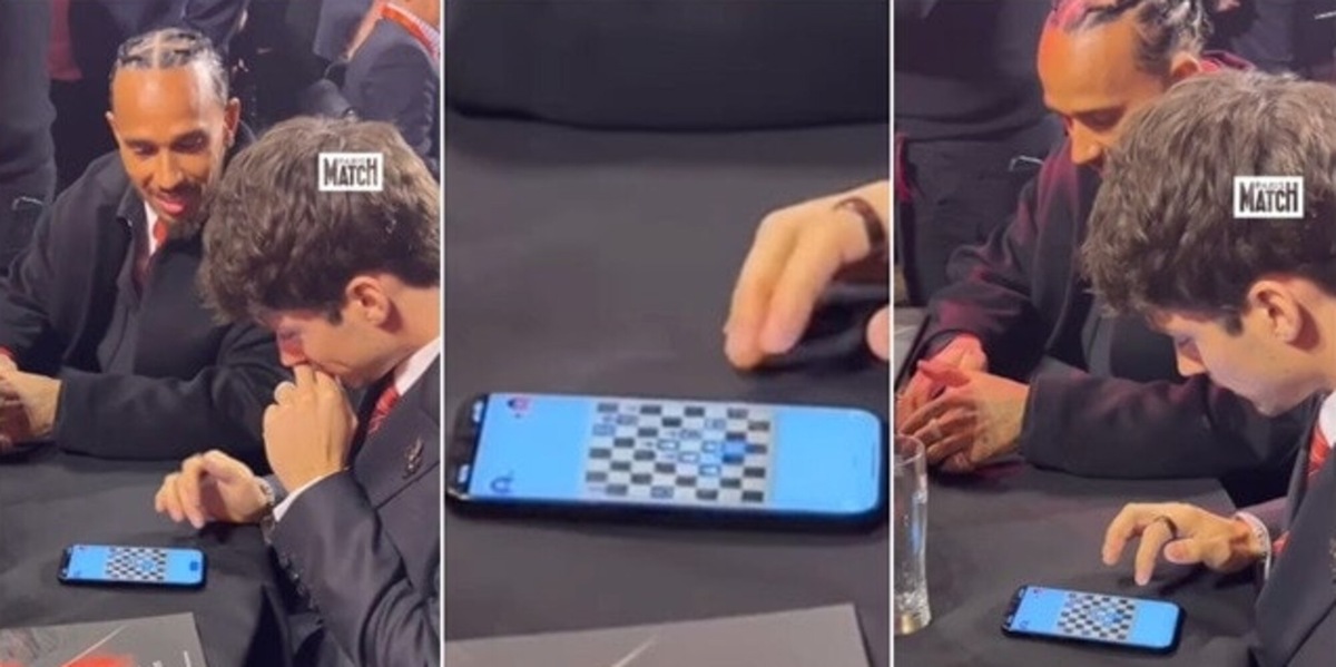 Hamilton e Leclerc giocano a scacchi durante la serata F1 a Londra: il video diventa virale