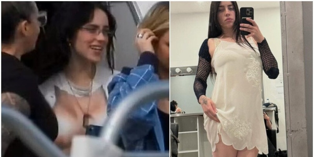 Billie Eilish in topless all'uscita dall'aereo, gli scatti che scandalizzano i fan. Ma guardando meglio le foto...
