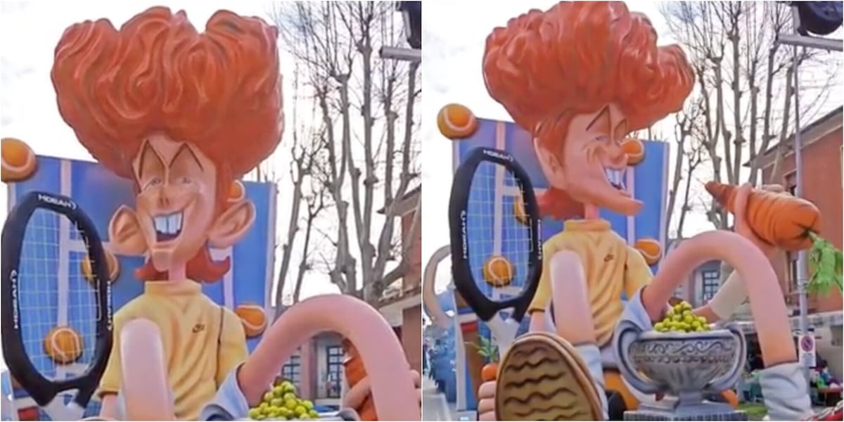 Sinner celebrato dal Carnevale di Fano: il carro dedicato al numero uno al mondo