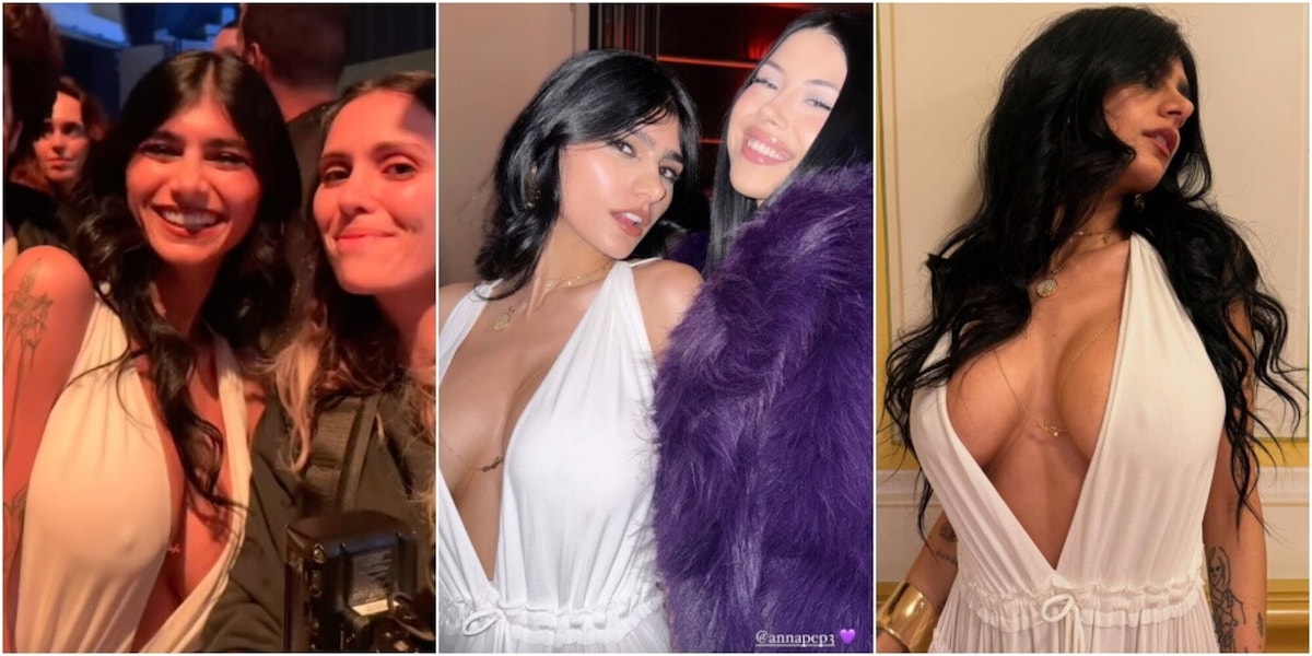 Mia Khalifa super sexy si scatena per "Cuoricini" e Anna Pepe: le FOTO virali alla Milano Fashion Week