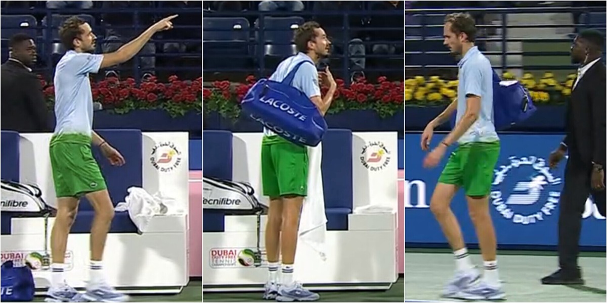 Incredibile Medvedev, insulta pesantemente l’arbitro poi esce dal campo