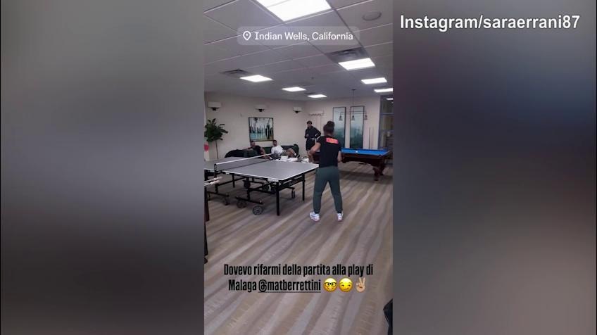 Berrettini-Errani, sfida incredibile a Ping Pong durante Indian Wells