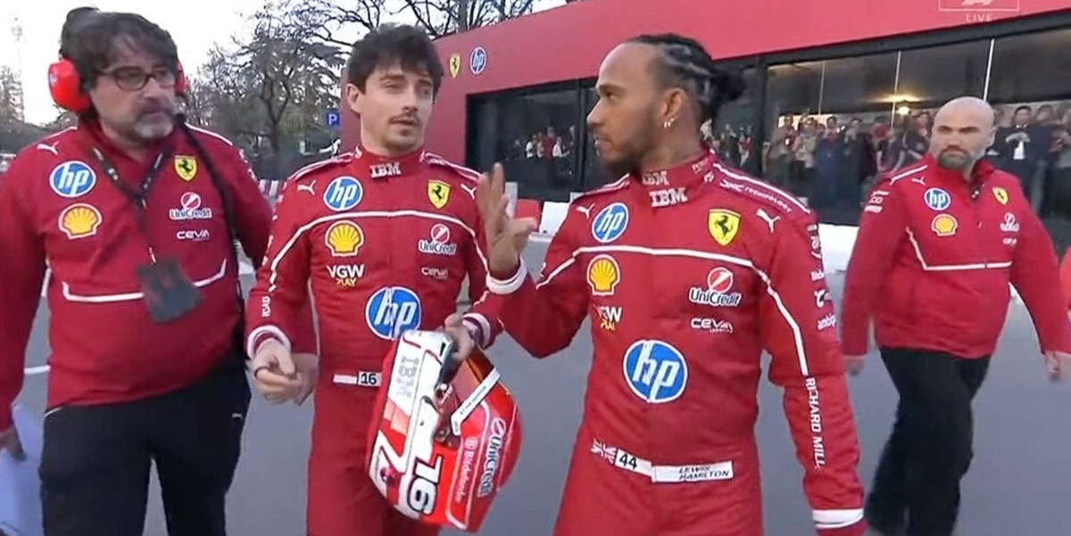 Hamilton fa impazzire i tifosi della Ferrari a Milano: "Vi amo". E Leclerc promette: "Vi renderemo felici"