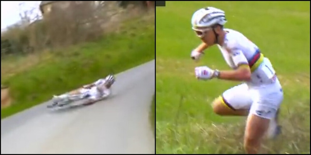 Pogacar storico alle Strade Bianche: cade nel fosso, si rialza sanguinante e trionfa!