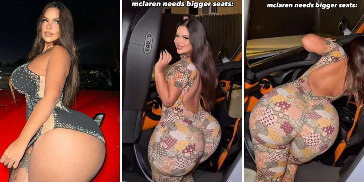 Chiede alla McLaren sedili più grandi: "Dovrebbero essere per tutti". Le assurde dimensioni del sedere dell'influencer