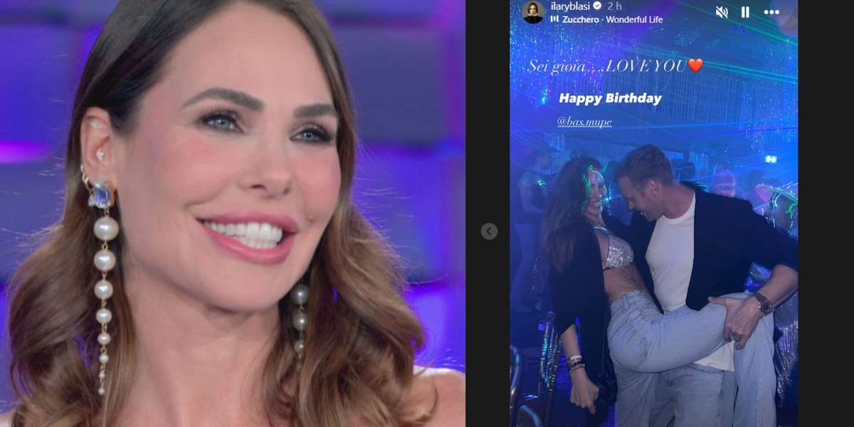 Ilary Blasi con reggiseno e scarpe di cristalli: il dolce gesto per il compleanno di Bastian