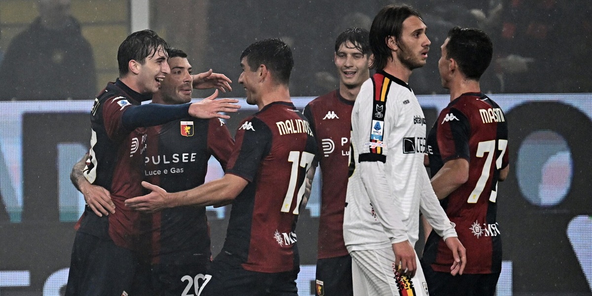 Genoa, Miretti show: doppietta e Lecce ko. A Giampaolo non basta Krstovic