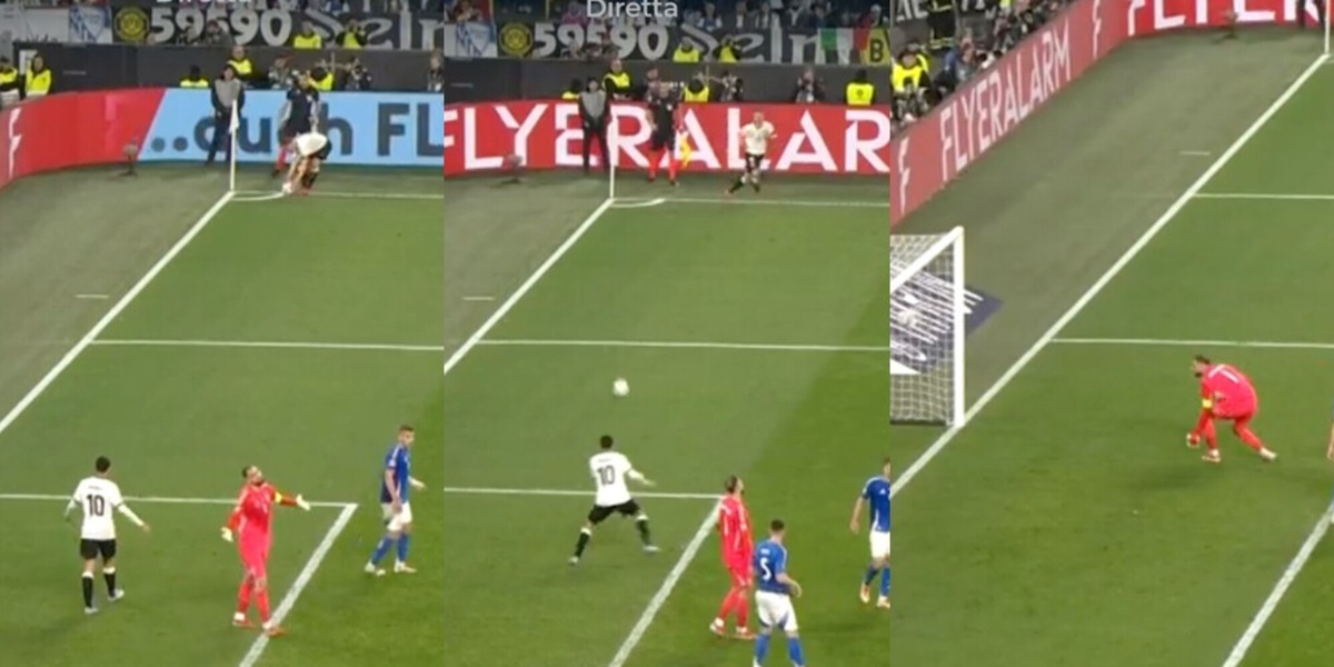 Clamoroso errore dell'Italia e gol assurdo della Germania: Musiala beffa Donnarumma