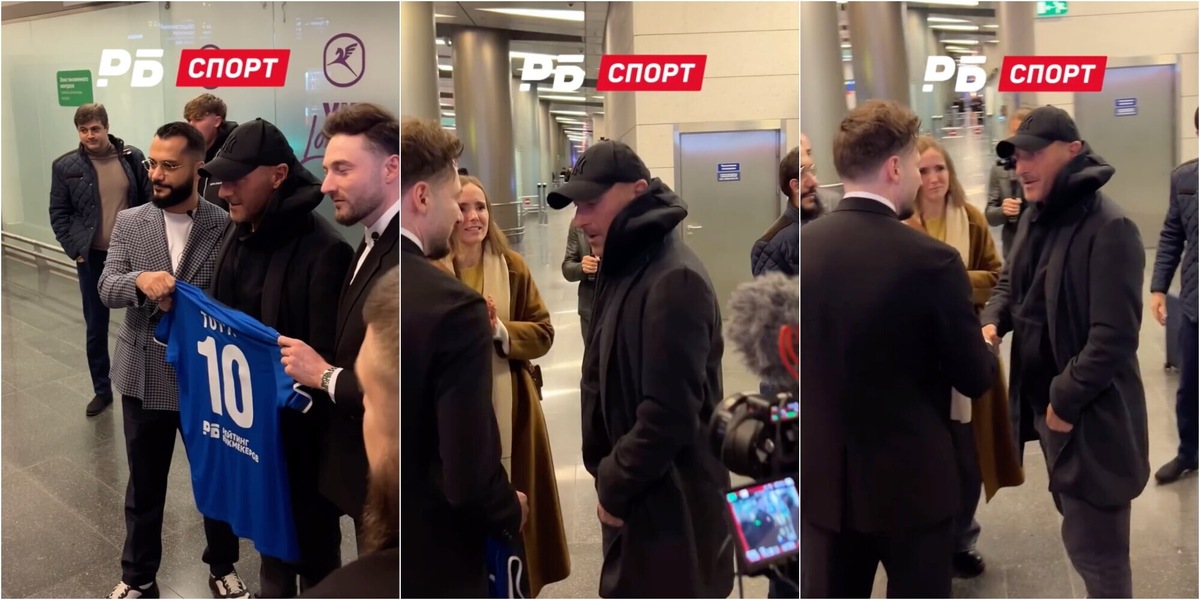 Totti in Russia, il video all'aeroporto