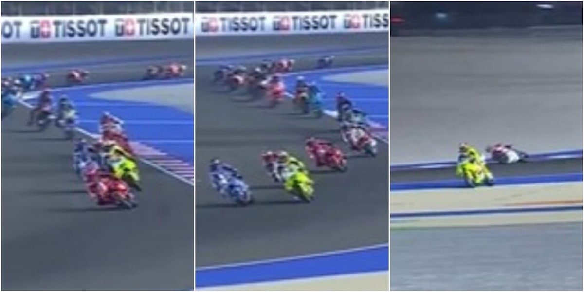 Brivido Di Giannantonio: speronato da Alex Marquez finisce fuori pista