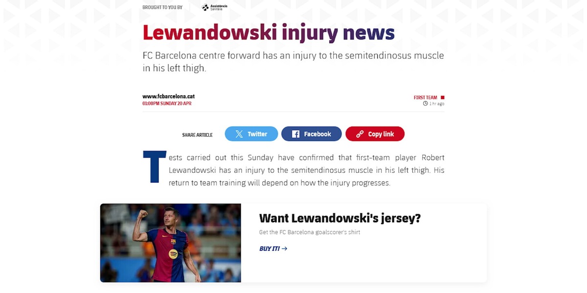 Barca, guaio Lewandowski: salta il doppio confronto con l'Inter?