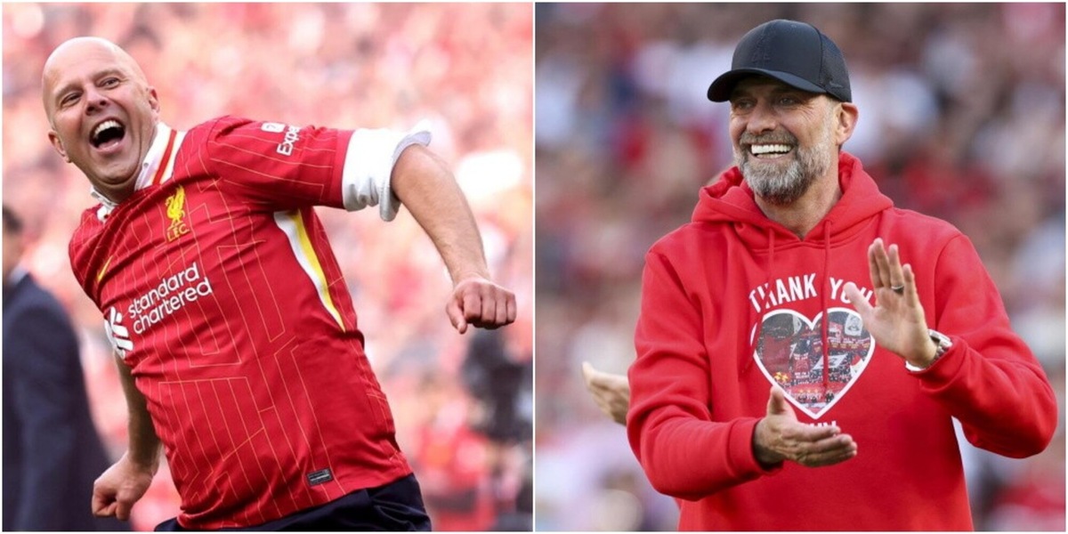 Slot omaggia Klopp e fa impazzire i tifosi del Liverpool: il gesto dopo il trionfo in Premier League