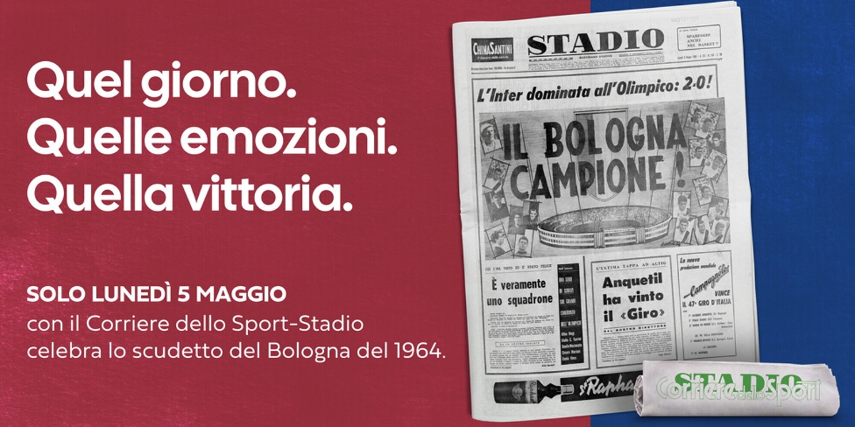 Scudetto Bologna 1964: la copia anastatica di Stadio in edicola