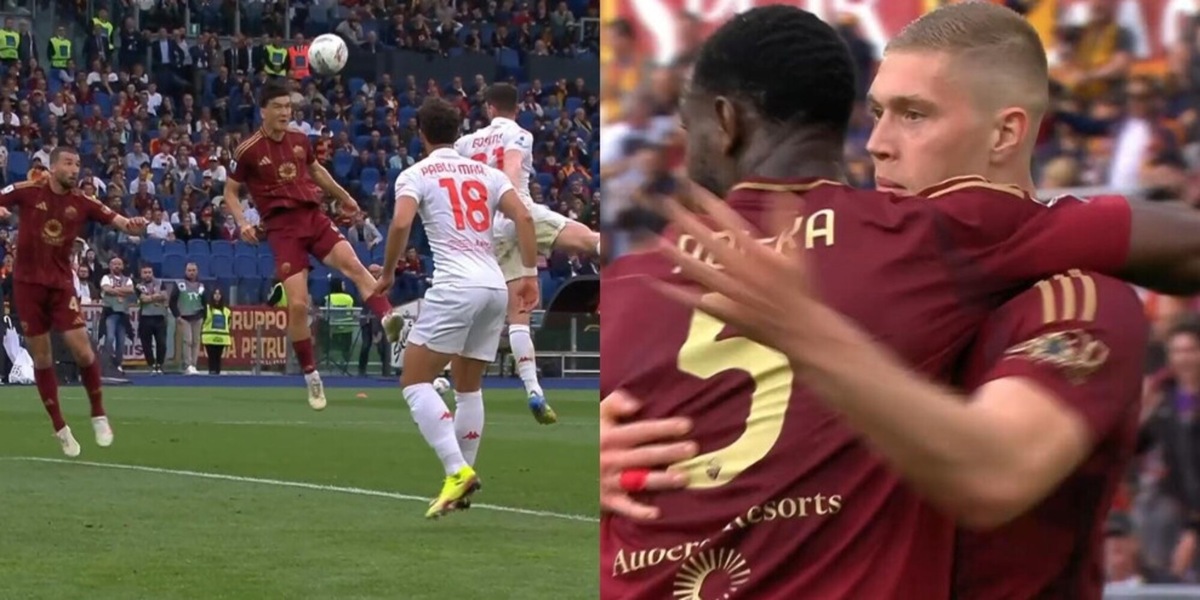 Shomurodov, che sponda per Dovbyk: il gol della Roma fa esplodere l'Olimpico