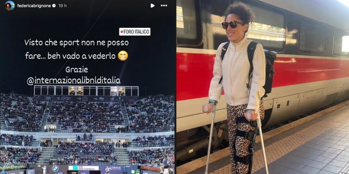 Brignone pazza per Sinner e Paolini: è agli Internazionali di Roma con le stampelle