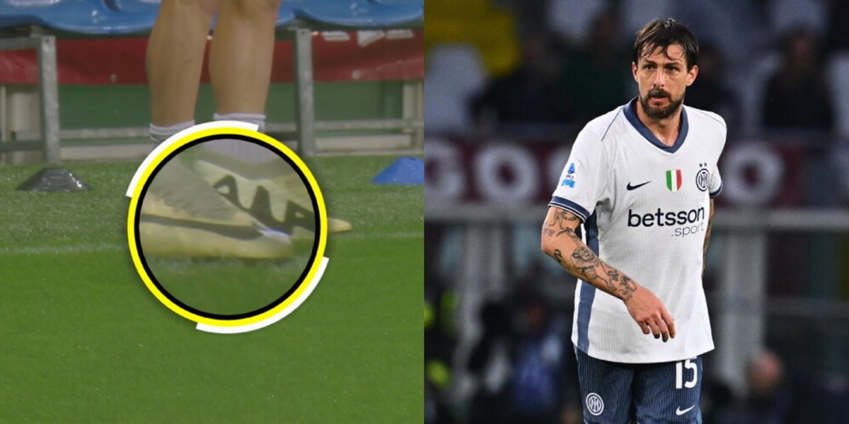 Acerbi e lo scarpino bucato portafortuna: gol contro il Barcellona e indossato contro il Torino