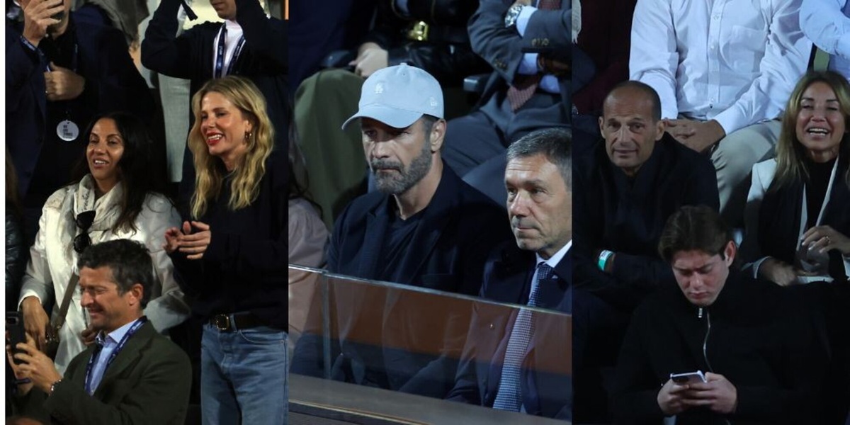 Allegri e Alessia Marcuzzi, Raoul Bova e Giusy Meloni...: tutti i vip pazzi per Sinner al Centrale