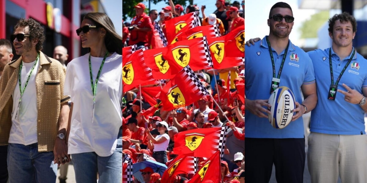 F1, quanti vip a Imola per la Ferrari: da Valentino Rossi agli azzurri del rugby