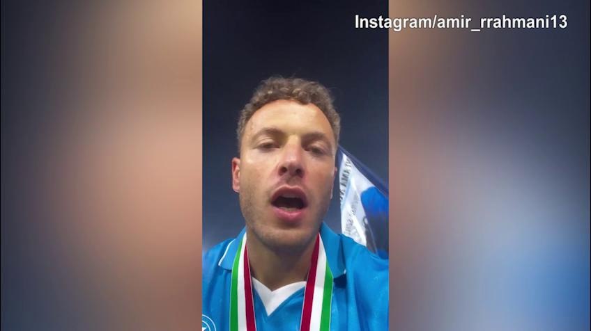 Festa Scudetto, Rrahmani scatenato: "Sono qui con un amico..."