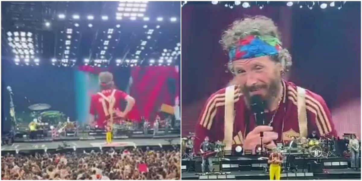Jovanotti sul palco con la maglia della Roma: "Non ti piace? Sei della Lazio..."
