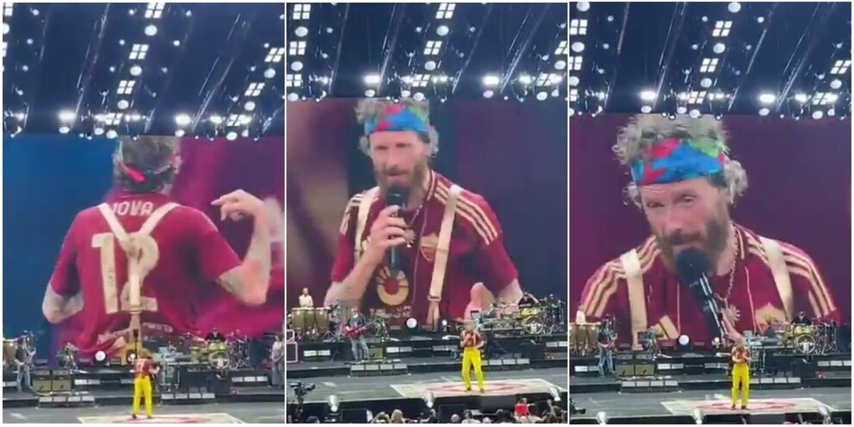Jovanotti e la battuta con la maglia della Roma al concerto: "Sei laziale? Che ci posso fare..."