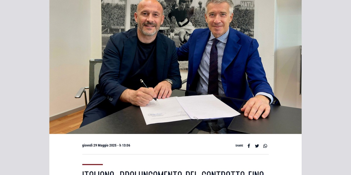Bologna, ufficiale: Vincenzo Italiano prolunga fino al 2027
