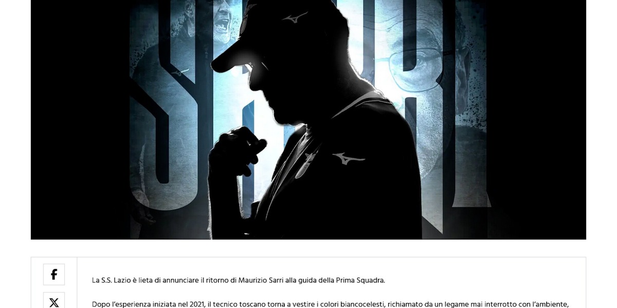 Ufficiale: al via il Sarri-bis in casa Lazio