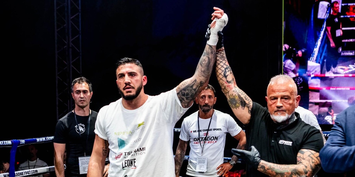 Mattia Faraoni è il nuovo campione ISKA dei super massimi di "Oktagon Valle d'Aosta"