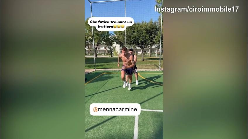 Ciro Immobile lavora a Roma con il suo preparatore