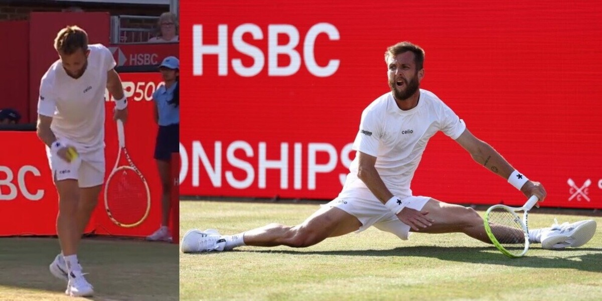 Moutet dà spettacolo al Queen's: il gesto alla Kyrgios e la spaccata impressionante