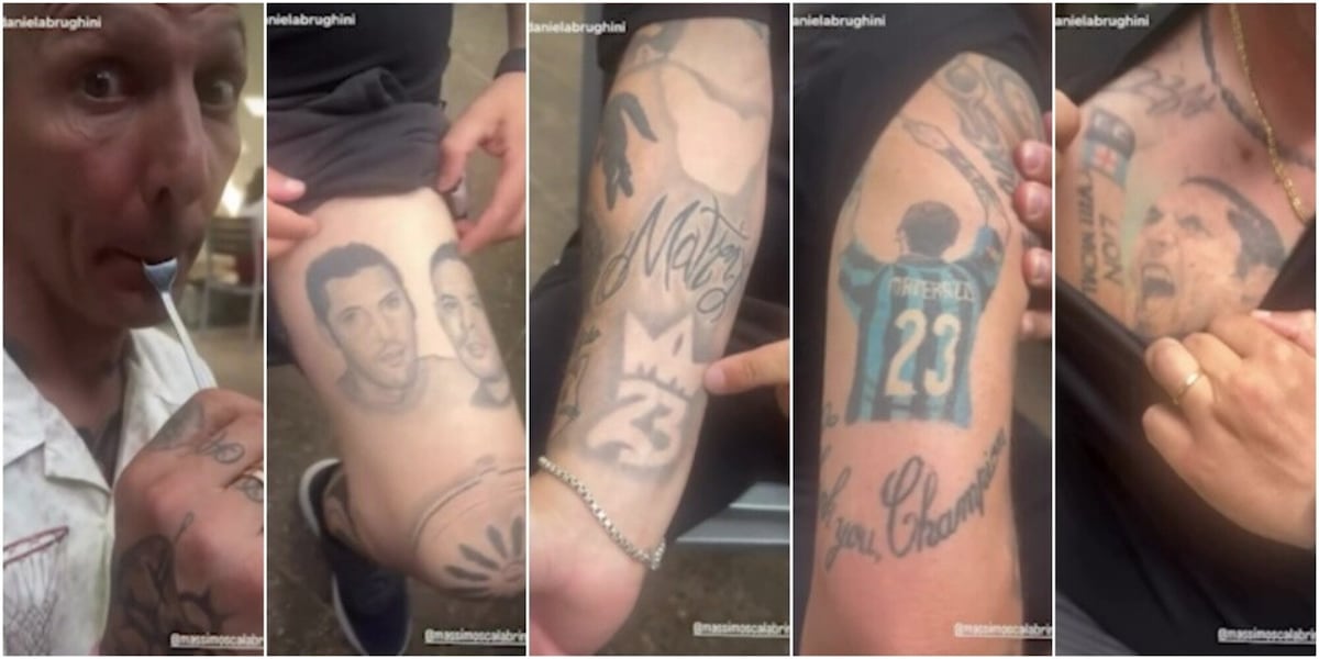 Tifoso si tatua Materazzi su tutto il corpo: la reazione di "Matrix" è virale