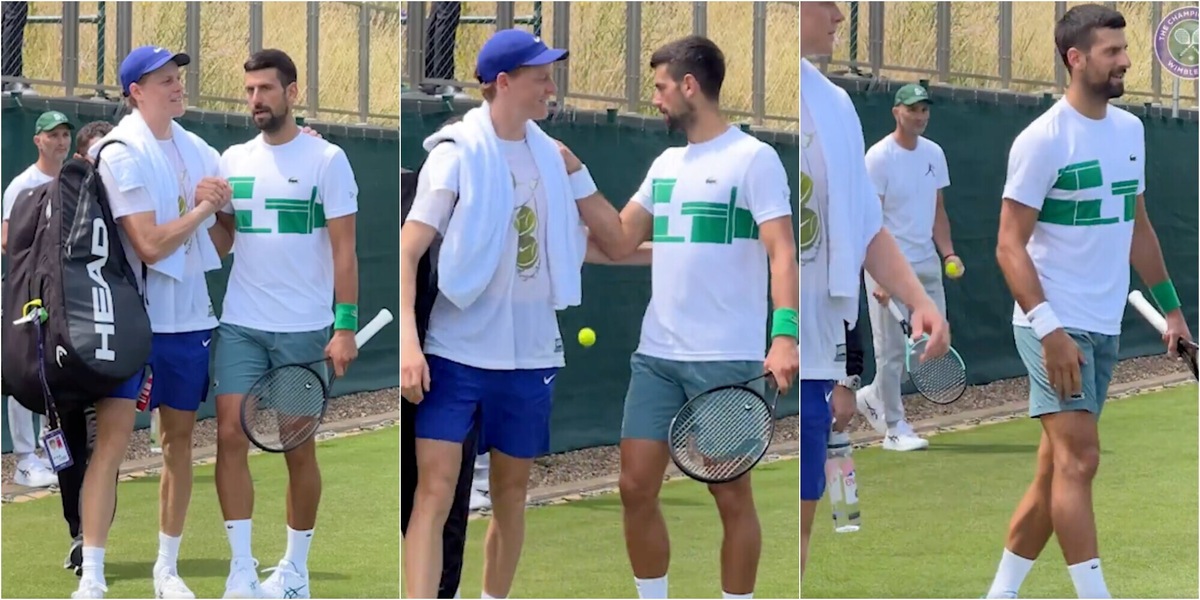 Cosa avrà detto Sinner a Djokovic? Sorrisi e scambio di battute a Wimbledon