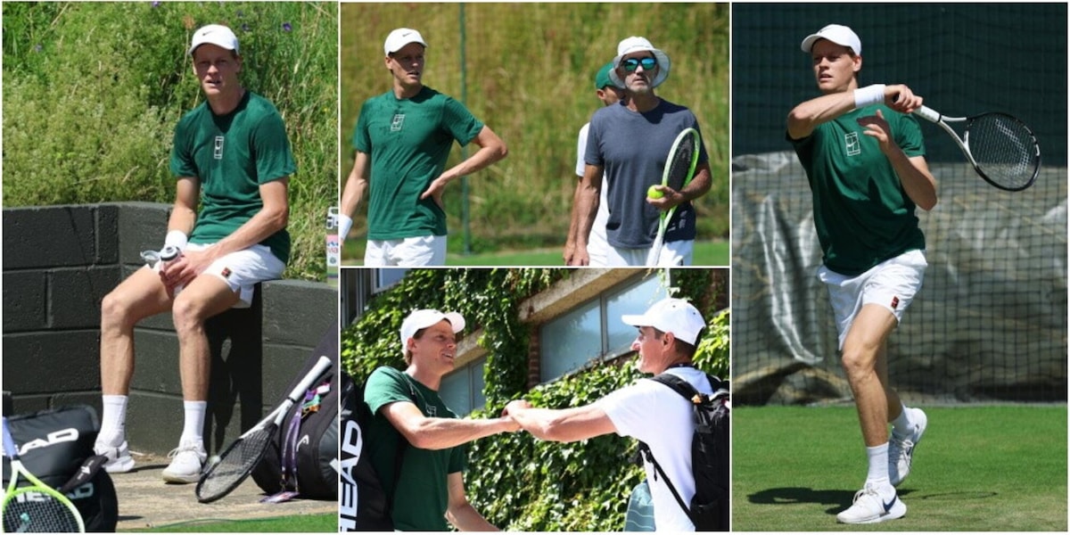 Sinner, allenamento con lo staff 'dimezzato' a Wimbledon: l'azzurro in campo senza Panichi e Badio