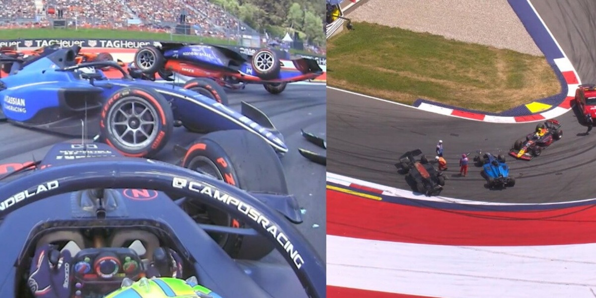 Spaventoso incidente in Formula 2: doppio ribaltamento al Gp d'Austria