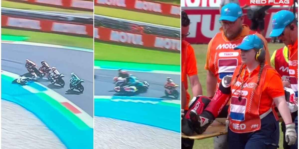Che spavento per Lunetta in Moto3: viene travolto in pista. È cosciente, una gamba rotta