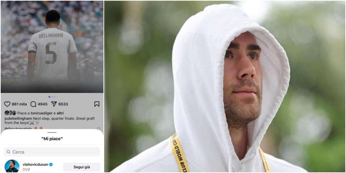 Vlahovic mette like al post di Bellingham dopo il ko della Juve: è polemica sui social