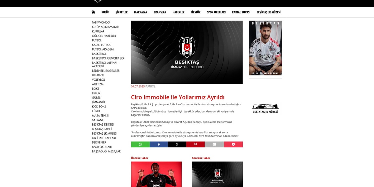 Mercato, Immobile saluta il Besiktas: è pronto per il Bologna