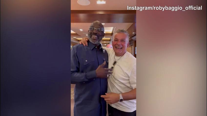 Weah-Roby Baggio, che risate insieme!