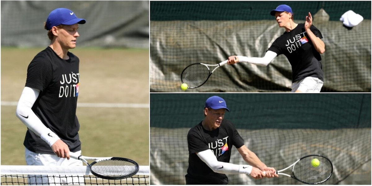 Sinner, ok il test al gomito a Wimbledon: in campo con un tutore al braccio, l'azzurro pronto a sfidare Shelton