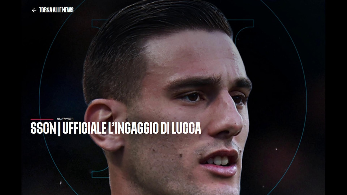 Il Napoli annuncia l'ingaggio di Lucca