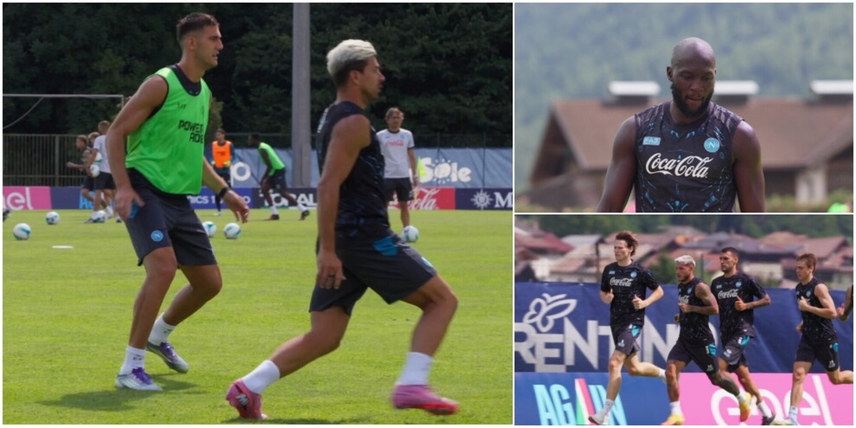 Napoli, la grinta di Lucca nel primo allenamento: cori dei tifosi in festa