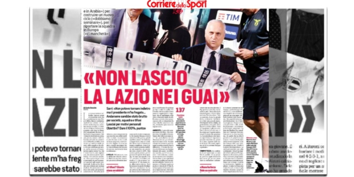 Elogio di Sarri, Comandante vero, uomo in più della Lazio