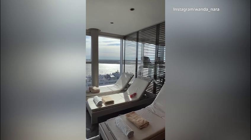Spa con vista per Wanda Nara