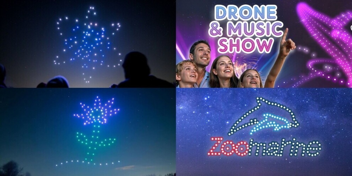 Oltre 250 droni nel cielo sopra a Zoomarine