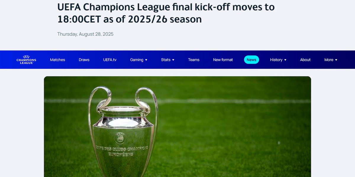 Champions League, cambia l'orario della finale 2026: si giocherà alle 18