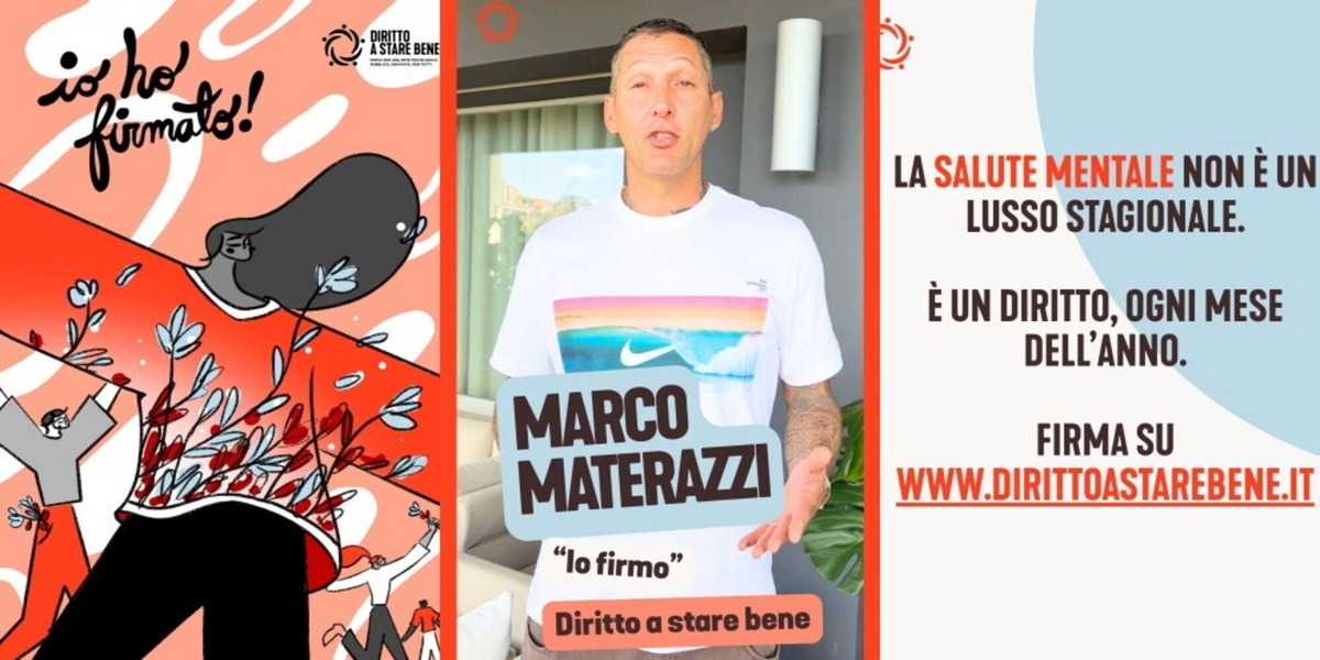 Diritto a stare bene, l'appello di Marco Materazzi: "Anche noi maschi dobbiamo prenderci cura della nostra testa"