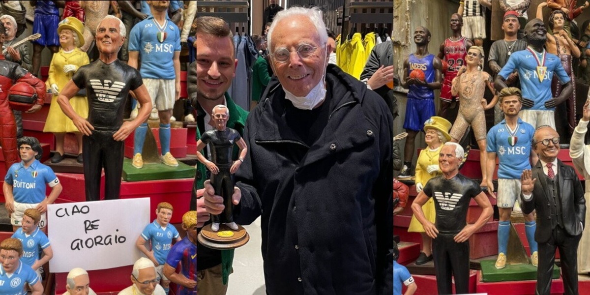 Il saluto a Giorgio Armani nel presepe del maestro napoletano Genny Di Virgilio