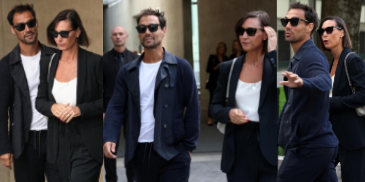 Fabio Fognini e Flavia Pennetta alla camera ardente per Giorgio Armani